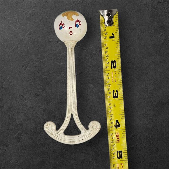 Vintage 1950s Baby Rattles Lot of 3 Plakie Plastic Nursery Toys Pastel Faces - Picture 5 of 10